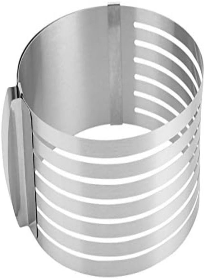 AKDC Retractable Stainless Steel Circle Mousse Cake Layer Slicer Cutter With Adjustable Baking Cake Ring For Cake Pastry Tools(Steel Color) - Image 1