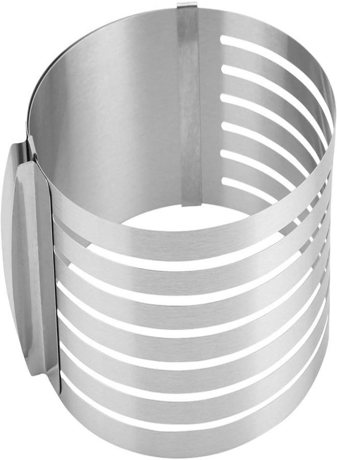 AKDC Retractable Stainless Steel Circle Mousse Cake Layer Slicer Cutter With Adjustable Baking Cake Ring For Cake Pastry Tools(Steel Color) - Image 2