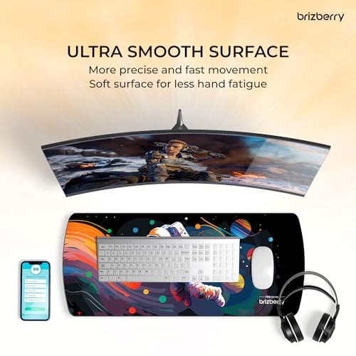 ARTBRIZ® Brizberry Extended Mouse Pad, Desk Mat, 740mm x 310mm x 3mm Large Printed Premium Anti Skid Rubber Base for Desktop Laptop Keyboard (DM Design 5) - Image 2