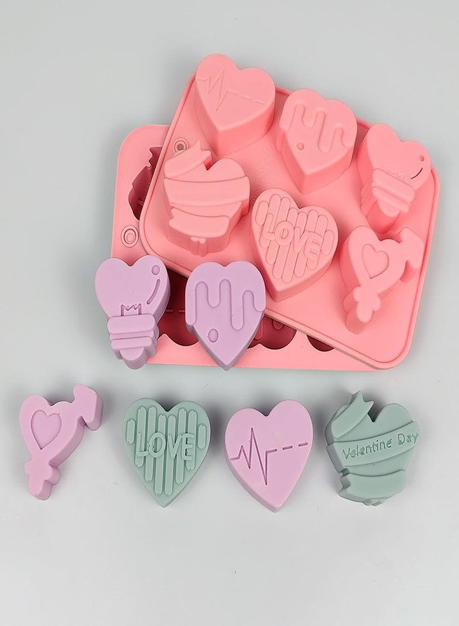 EDUEE Heart Mold Silicone Chocolate Molds Valentine Candy Molds Heart Shape for Soap Ice Cube Resin Expoxy Jelly Wax Pack of 2 - Image 5