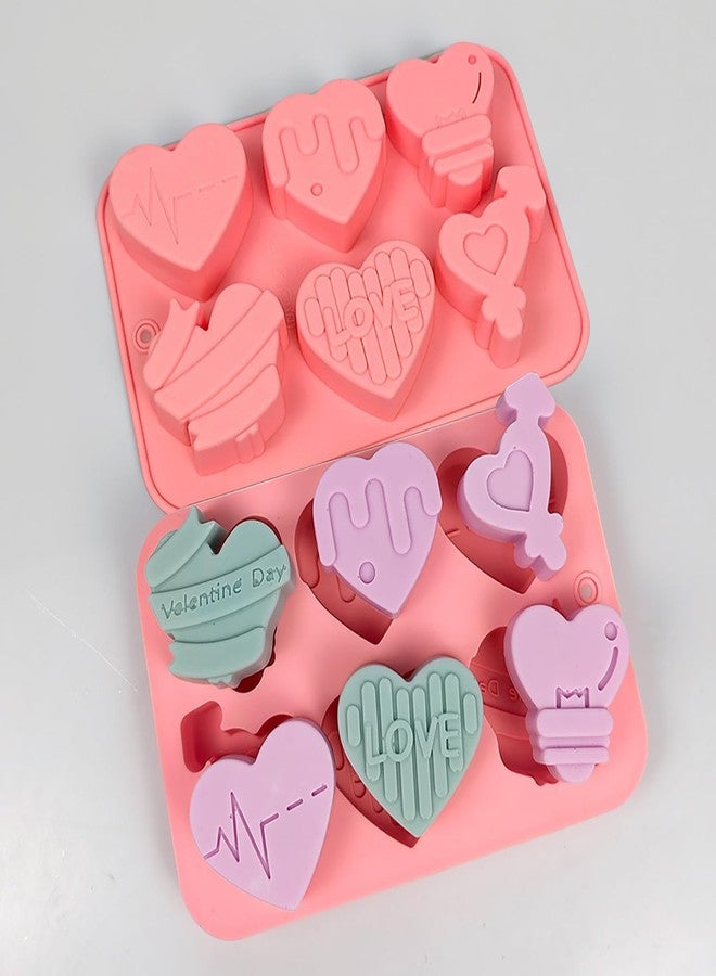 EDUEE Heart Mold Silicone Chocolate Molds Valentine Candy Molds Heart Shape for Soap Ice Cube Resin Expoxy Jelly Wax Pack of 2 - Image 4