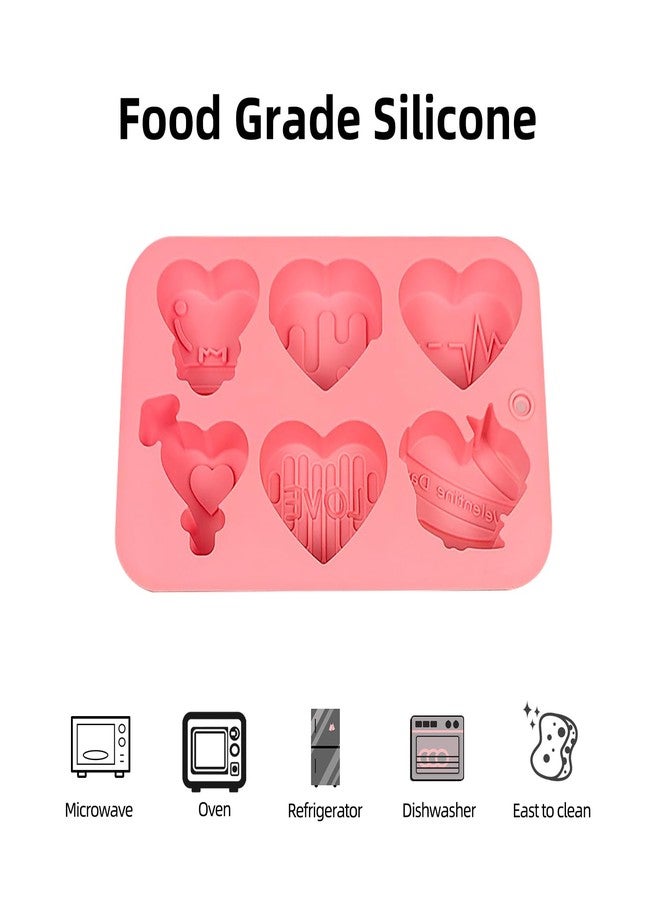 EDUEE Heart Mold Silicone Chocolate Molds Valentine Candy Molds Heart Shape for Soap Ice Cube Resin Expoxy Jelly Wax Pack of 2 - Image 3