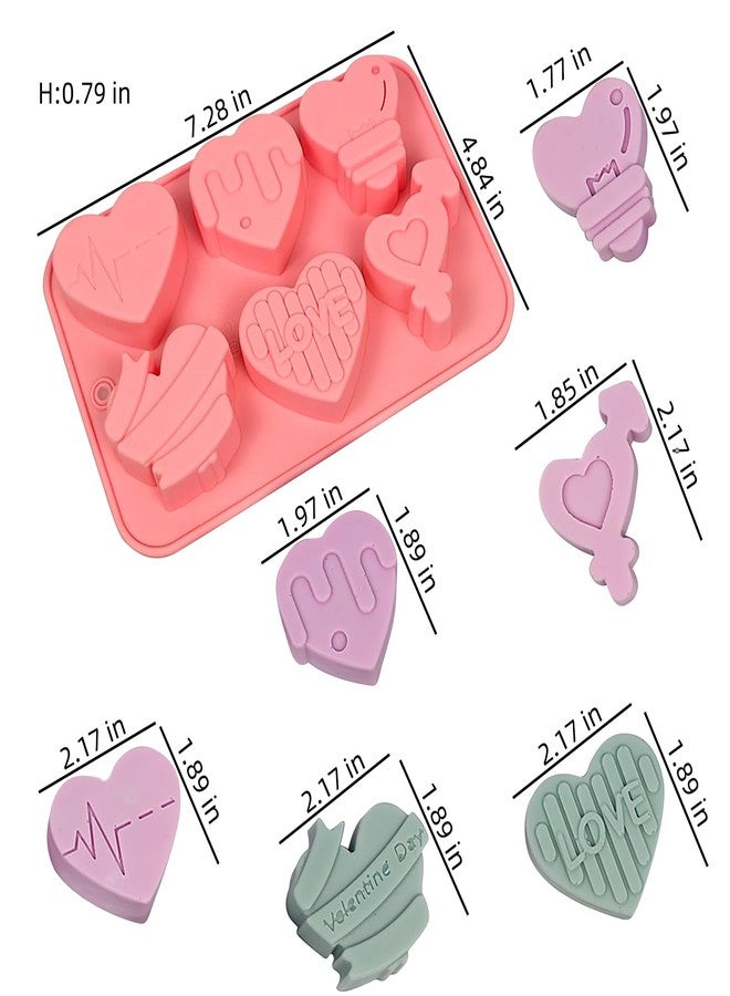 EDUEE Heart Mold Silicone Chocolate Molds Valentine Candy Molds Heart Shape for Soap Ice Cube Resin Expoxy Jelly Wax Pack of 2 - Image 2
