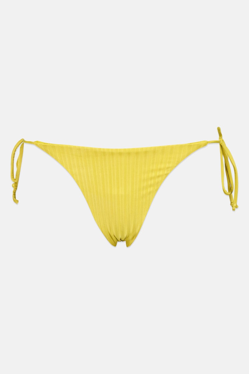 Bershka Women Textured Bikini Bottom, Light Olive - Image 2