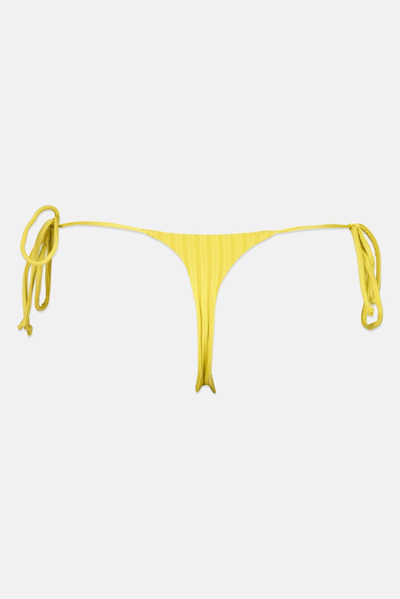 Bershka Women Textured Bikini Bottom, Light Olive - Image 3