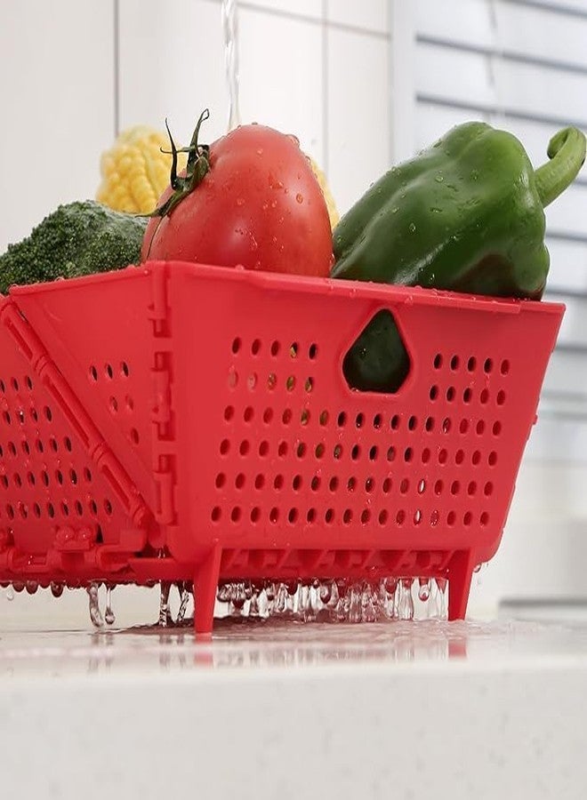 Nisixdec Collapsible Strainers and Colanders for Kitchen, Plastic Foldable Storage Basket, Space-Saving, BPA-Free, Dishwasher Safe Sink Drainage Basket for Fruits, Vegetables and Pasta (Pack of 1) - Image 3