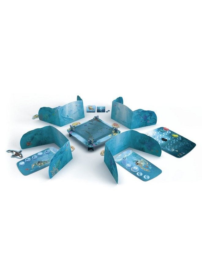 Sit Down! - Dive Board Game Unique Transparent Ocean Cards Push Your Luck Catch A Ride On A Sea Turtle Or Dolphin First To 23 Points Wins 1 4 Players 20 30 Mins Ages 8+ - Image 1