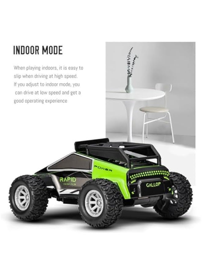 S638 High-Speed RC Mini Electric Drift Off-Road Vehicle Model, 1/32 2.4G Electric Vehicle Model with Wireless Remote Control and Realistic Design, for Adults (RTR Version/Green) - Image 3