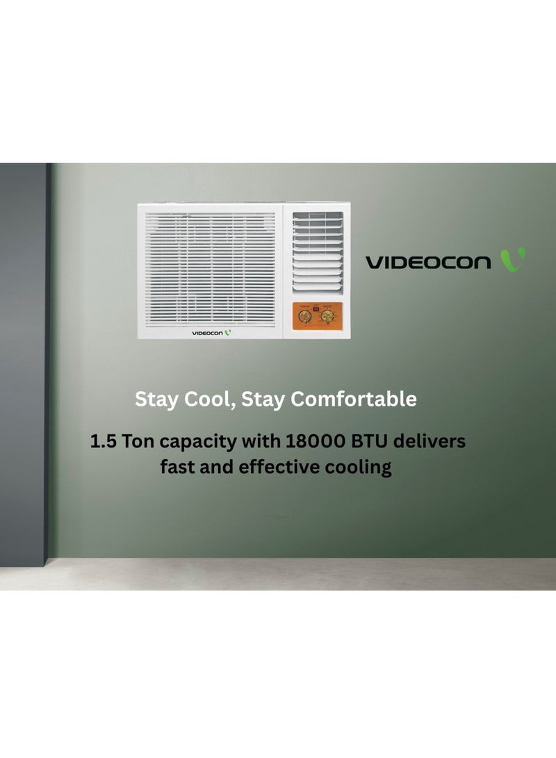 Videocon 1.5 Ton Window AC | 18000 BTU | Gold Fin Technology | Turbo Cooling | Energy Efficient | Low Noise | R410A Eco Gas | High Performance Air Conditioner- VG18KWT3 - Image 2