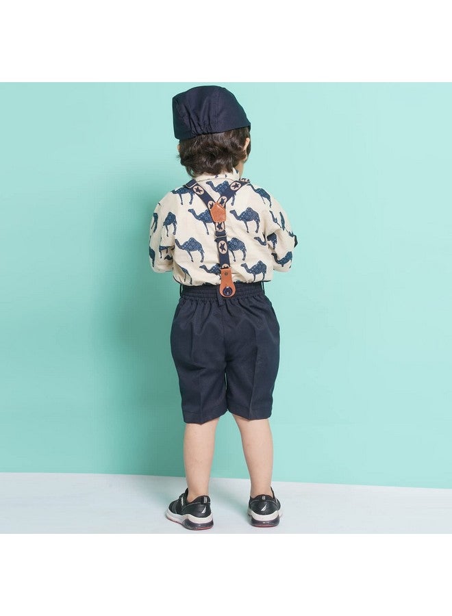 AJ Dezines AJ DEZINES Kids Cotton Blend Shirt Shorts Set For Boys (CA-46-BLUE-4) - Image 2