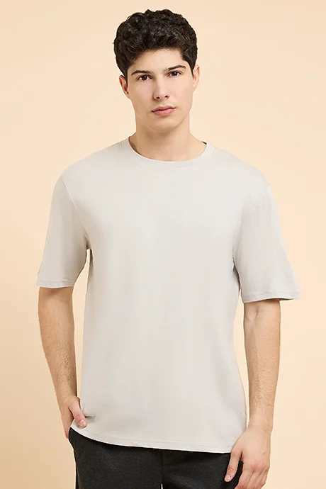 R&B Solid T-Shirt with Crew Neck and Short Sleeves