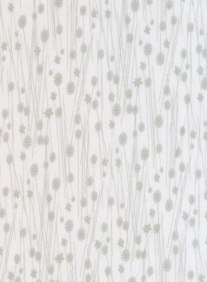 SHEETWORLD.COM SheetWorld Baby Fitted Round Crib Sheet, 100% Cotton Woven Sheet, Unisex Boy Girl, 42 x 42 inches, Grey Floral Stems, Made in USA - Image 2
