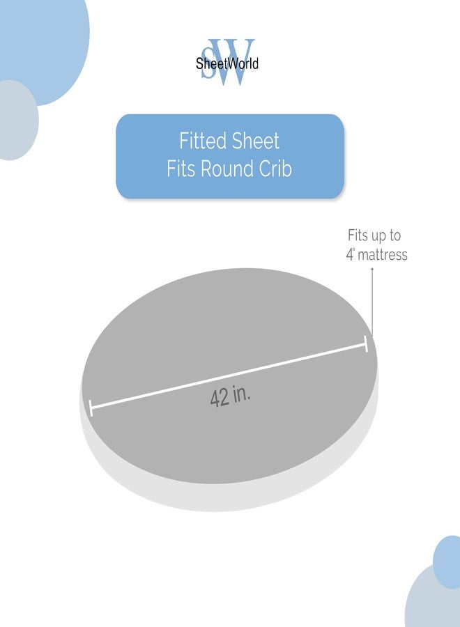SHEETWORLD.COM SheetWorld Baby Fitted Round Crib Sheet, 100% Cotton Woven Sheet, Unisex Boy Girl, 42 x 42 inches, Grey Floral Stems, Made in USA - Image 5