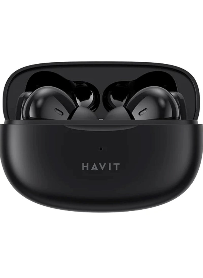 havit - True Wireless Earbuds, In-Ear Bluetooth 5.3 Earphones, 20 Hours Playback with Charging Case, 13mm Driver for Superior Sound, Dual Microphone for Clear Calls, Smart Touch Control with ENC Noise Cancellation, Game Mode for Lag-Free Gaming, Compatible with iOS & Android Mobile Devices, Perfect for Calls and Music (Black) - Image 1