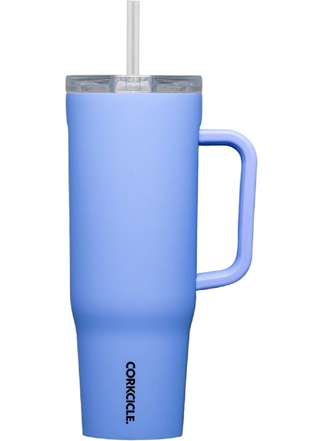 CORKCICLE كوب كوركسيكل كروزر المعزول مع مقبض وقشة، لون أزرق فاتح، 40 أونصة – زجاجة ماء قابلة لإعادة الاستخدام تحافظ على المشروبات باردة لمدة 20 ساعة، وساخنة لمدة 9 ساعات – مناسبة لحامل الأكواب - Image 1