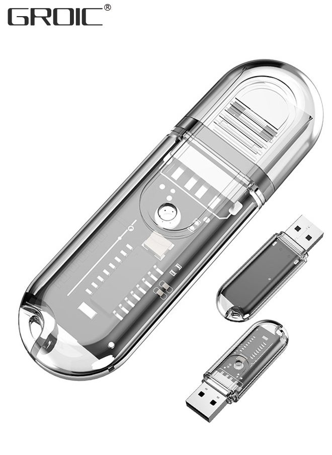 GROIC - Bluetooth V5.3 Car Adapter, Wireless Bluetooth Car Audio Adapter, USB Input, Mini Portable Bluetooth Music Receiver for Car, Headphones, Home Stereo Hi Res Music Streaming, No Charging Needed - Image 1