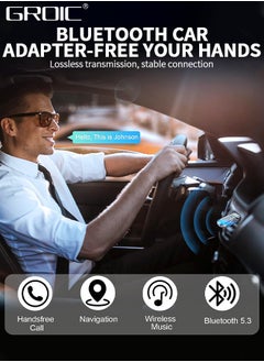 GROIC Bluetooth V5.3 Car Adapter, Wireless Bluetooth Car Audio Adapter, USB Input, Mini Portable Bluetooth Music Receiver for Car, Headphones, Home Stereo Hi Res Music Streaming, No Charging Needed  - Image 3