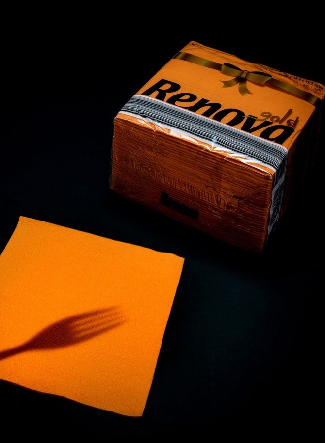 Renova Gold Label Dinner Napkins 2 Ply - Orange, Extra Soft and Absorbent Paper, First Time in India - Image 2