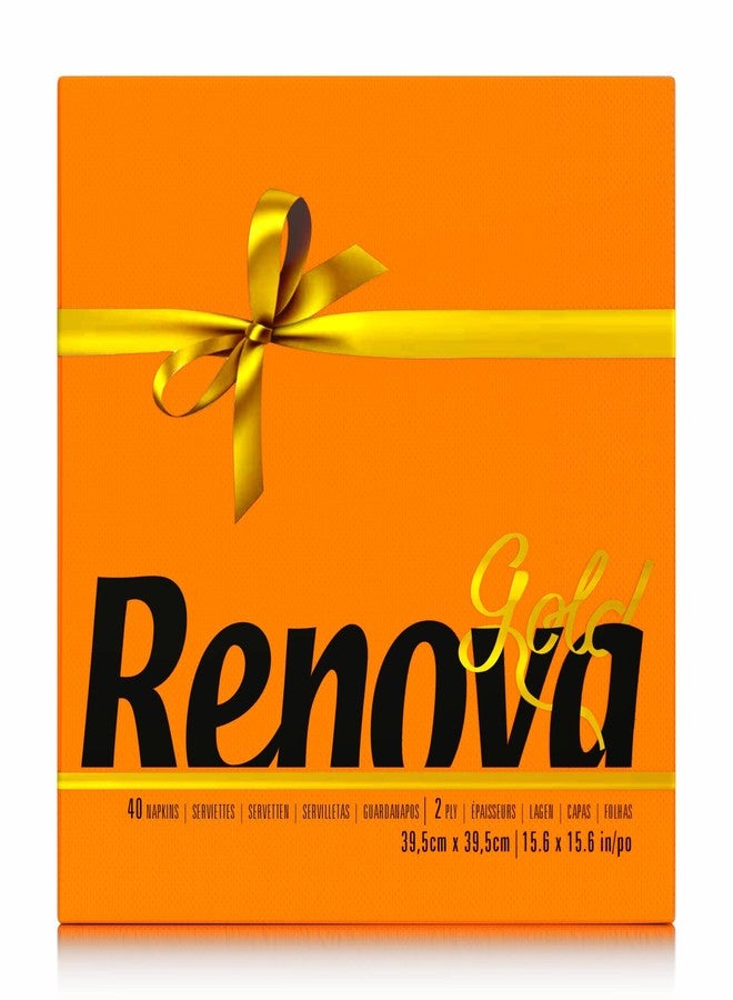 Renova Gold Label Dinner Napkins 2 Ply - Orange, Extra Soft and Absorbent Paper, First Time in India - Image 1