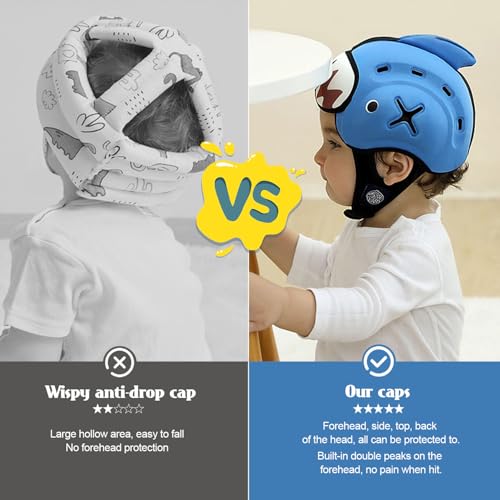 Lurui Baby Safety Helmet, Breathable Baby Head Protector for Crawling and Walking, Infant Soft Helmet, Anti-Collision, Ultra-Lightweight, Expandable and Adjustable Age 6m-24m (Raccoon-Brown) - Image 4