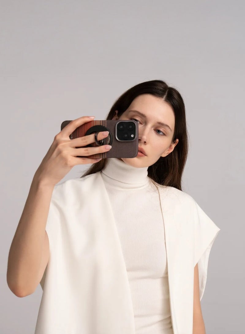 iPhone 16 Pro Max MagSafe Case Tactile Woven Ultra Slim Cover with Raised Camera Lip / Woven Touch / Compatible with MagSafe / Drop and Damage Protection - Sunset - Image 4