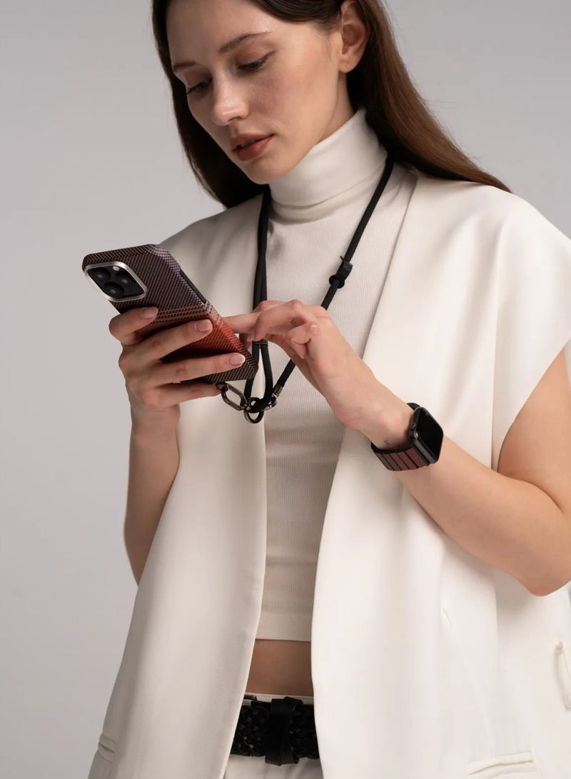 iPhone 16 Pro Max MagSafe Case Tactile Woven Ultra Slim Cover with Raised Camera Lip / Woven Touch / Compatible with MagSafe / Drop and Damage Protection - Sunset - Image 3