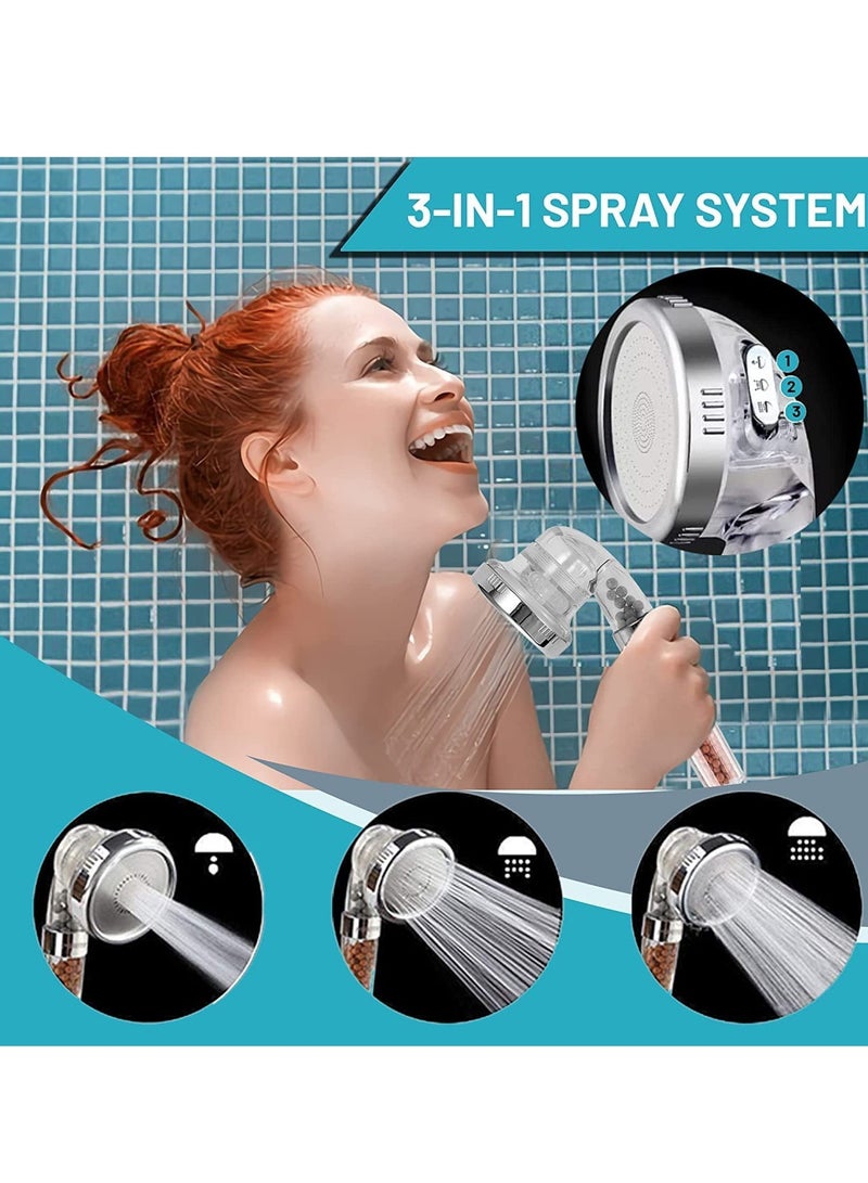 ELTRAZONE Handheld Shower Head with Built-in Filter, High Pressure & Water Saving with 3 Mode Settings - Image 3