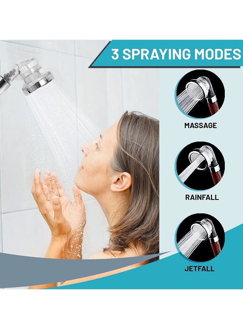 ELTRAZONE Handheld Shower Head with Built-in Filter, High Pressure & Water Saving with 3 Mode Settings - Image 2