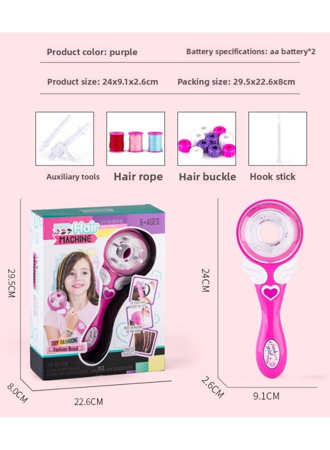 إسكدنيا لعبة تجديل الشعر الكهربائية ذات الثلاث خصلات من إكسبلوشنز جديلة متسخة وربطة شعر وربطة شعر للأطفال - المواصفات: صندوق صغير جديلة شعر - Image 1