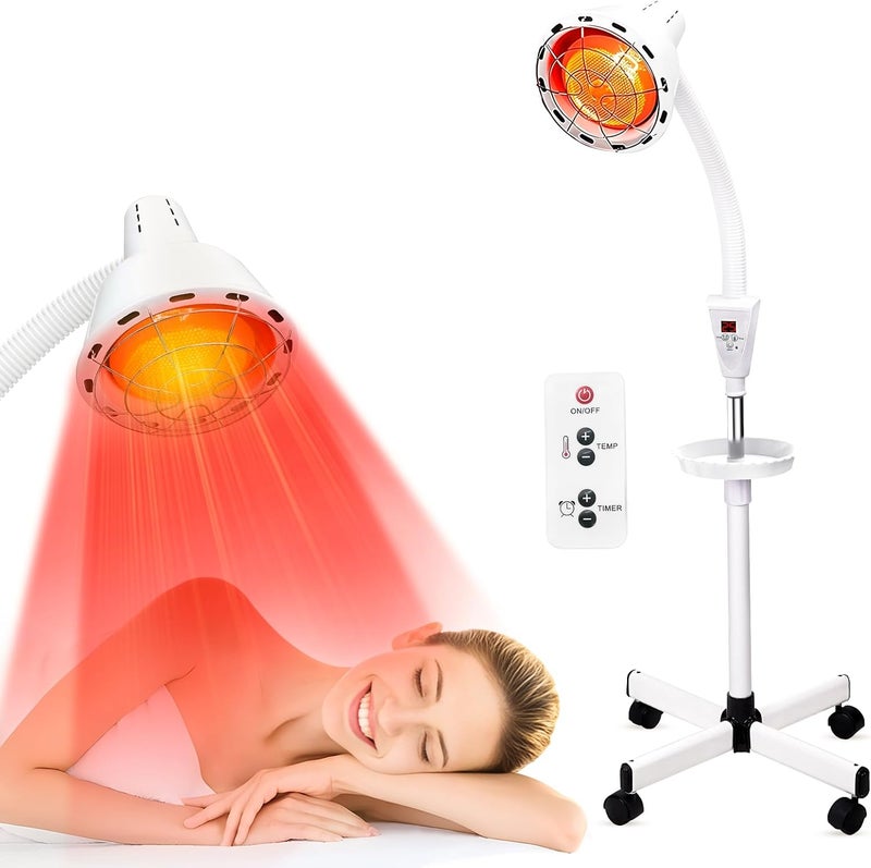 YUNCHI Infrared Light Therapy Heat Lamp 275W Adjustable Temperature  360 Rotating Head Floor Stand with Wheels for Pain Relief - Image 1