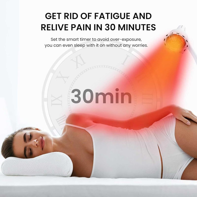 YUNCHI Infrared Light Therapy Heat Lamp 275W Adjustable Temperature  360 Rotating Head Floor Stand with Wheels for Pain Relief - Image 4