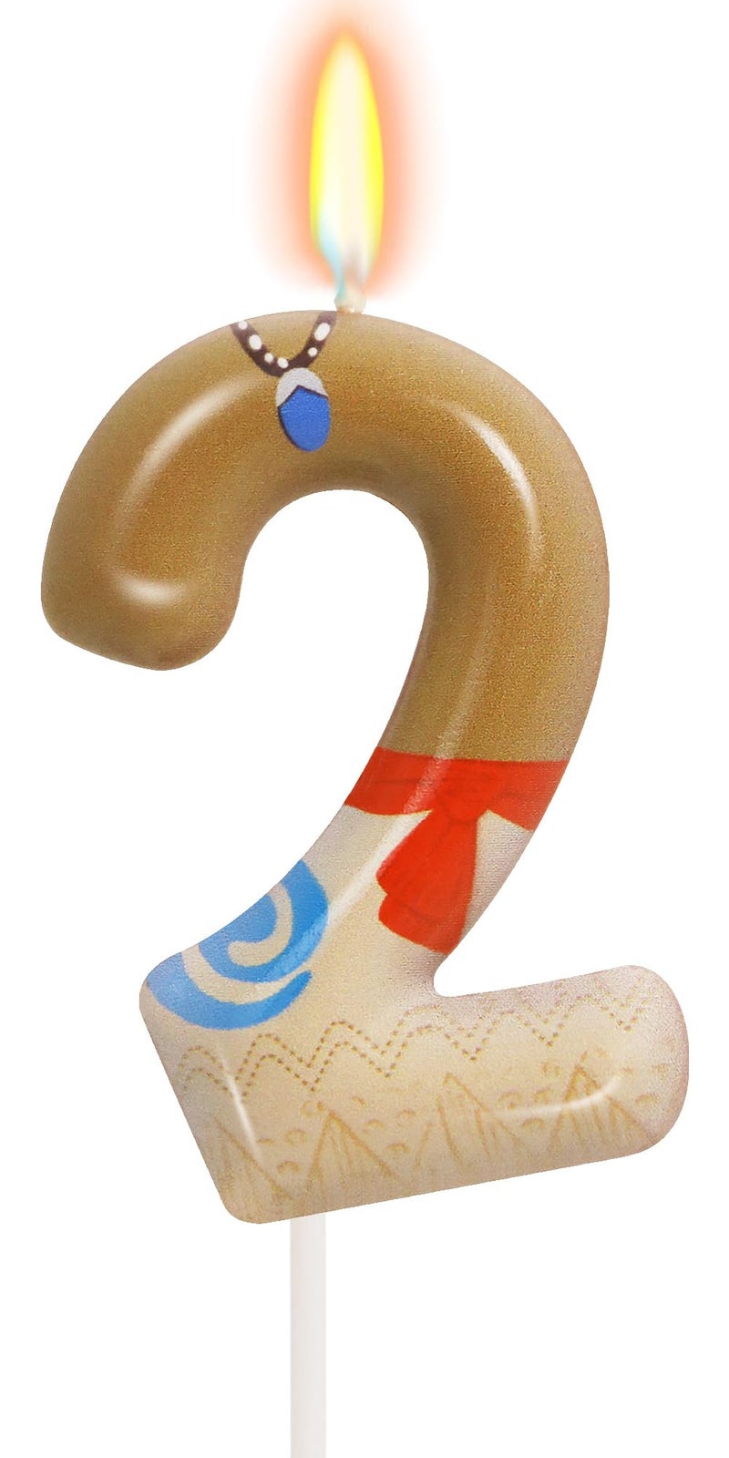 OGnomiFX 2nd Birthday Candle for Cake - Number 2 Candle, Summer Sea Cake Topper Island Style Cake Decorations, Boys Girls Cartoon Themed Birthday Party Supplies - Image 1