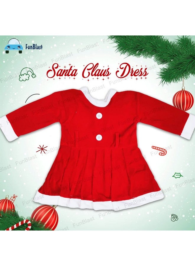 FunBlast Plush Santa Claus Costume Dress Kids and Girls - Christmas Outfits for Girls/Christmas Fancy Dress for Toddler/Christmas Gifts for Kids (For 1 Year - 3 Years) - Multicolour - Image 3