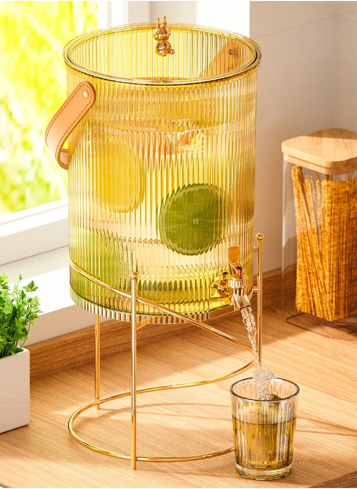 nehem Golden 5L Juice Dispenser with Tap & Stand  Beverage Dispenser - Premium Water Jug for Juice, Drinks, Iced Tea-Juice jar (Home & Events)  - Image 1