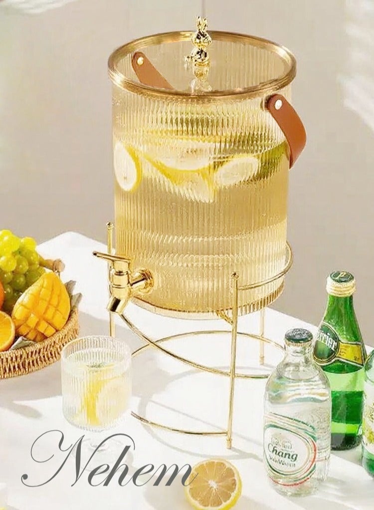 نيم جك عصير ٥ لتر ب صنبور - موزع عصير ومشروبات متعدد الاستخدامات للعصائر الطازجة،  والقهوة | جيك عصير عملي للحفلات والنزهات مع صنبور تدفق سهل | وعاء تخزين مشروبات باردة للمنزل والتخييم - Image 4