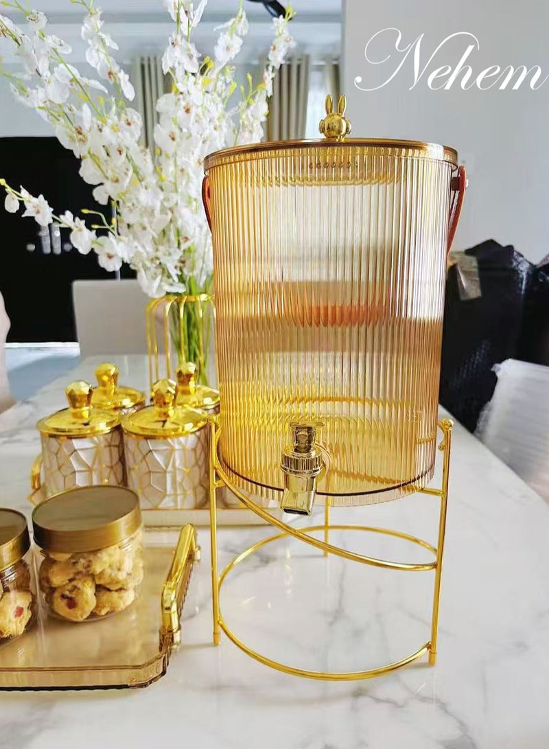 نيم جك عصير ٥ لتر ب صنبور - موزع عصير ومشروبات متعدد الاستخدامات للعصائر الطازجة،  والقهوة | جيك عصير عملي للحفلات والنزهات مع صنبور تدفق سهل | وعاء تخزين مشروبات باردة للمنزل والتخييم - Image 2