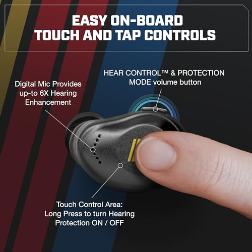 AXIL XCOR PRO NASCAR Wireless Earbuds Bluetooth - HearPRO Buds with Touch Control - Bluetooth Enhancement - Hearing Protection - Dust & Water Resistant - Wind Resistant True Wireless Earbuds - Image 4