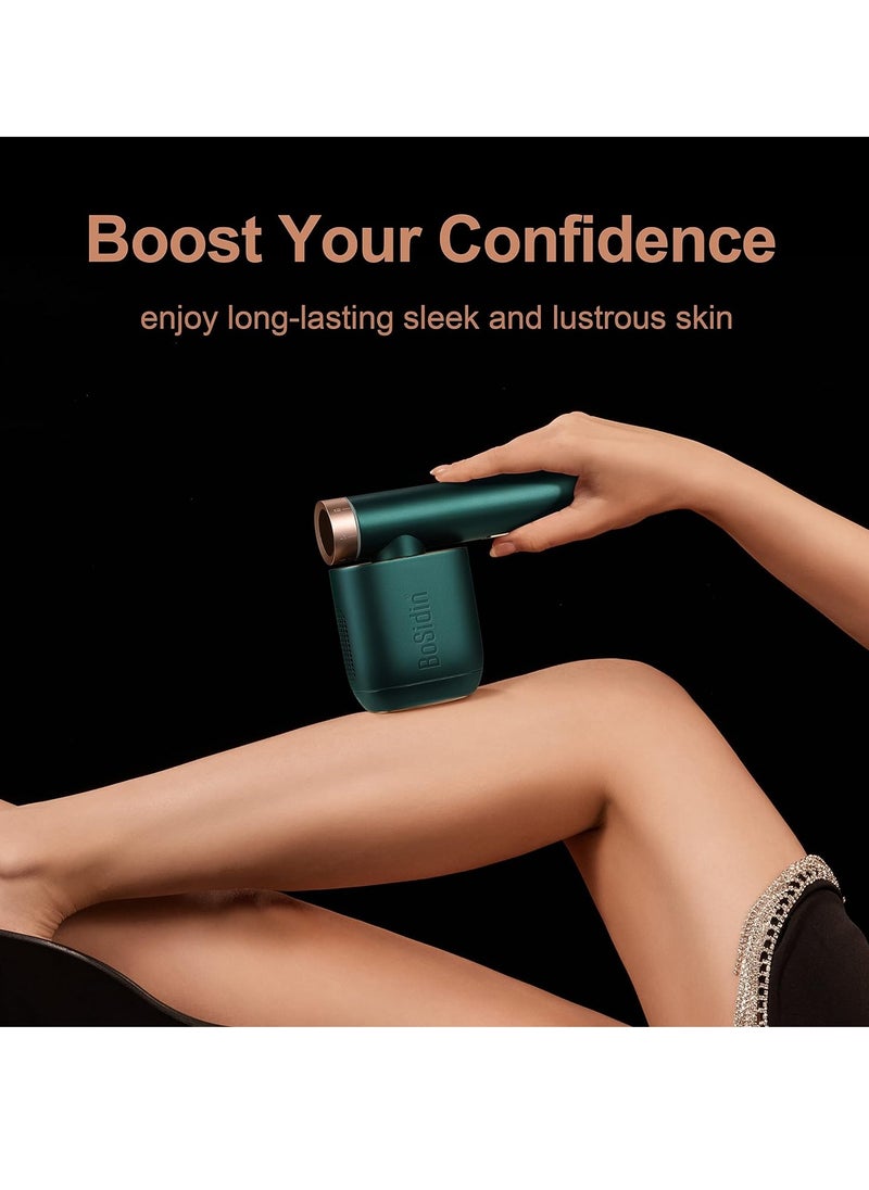 Bosidin - Laser Hair Removal IPL Permanent Home Hair Removal Device  for Facial Peach Fuzz, Underarms, Bikini Line and Legs Dynamic Cooling Device D-1187 Green - Image 1