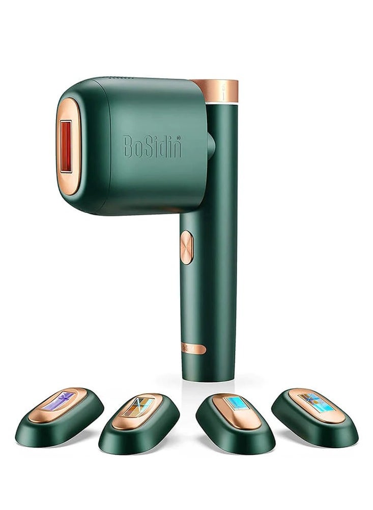 Bosidin - Laser Hair Removal IPL Permanent Home Hair Removal Device  for Facial Peach Fuzz, Underarms, Bikini Line and Legs Dynamic Cooling Device D-1187 Green - Image 1