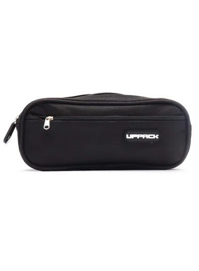 flâneur Flaneur Black Zipper Pencil Case - Sleek and Stylish Design, Perfect for School and Office Storage. Durable and Spacious Organizer for Pencils, Pens, and Accessories. Ideal for Students and Office