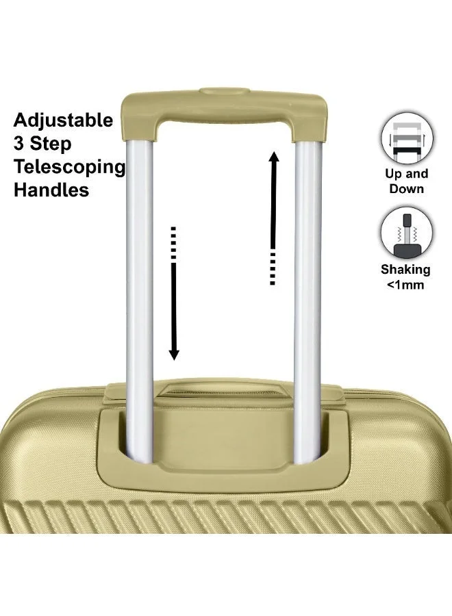 Senator SET OF 3 Hard Case Suitcases Trolley Luggage Set For Unisex ABS Lightweight Travel Bags with 4 Spinner Wheels KH1065 Tea Green  | Best Price UAE