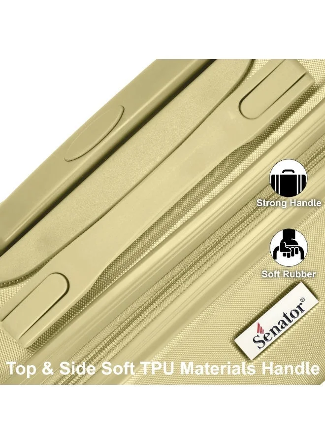 Senator SET OF 3 Hard Case Suitcases Trolley Luggage Set For Unisex ABS Lightweight Travel Bags with 4 Spinner Wheels KH1065 Tea Green  | Best Price UAE