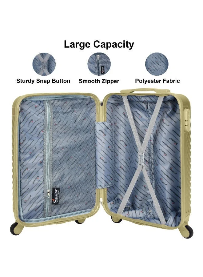 Senator SET OF 3 Hard Case Suitcases Trolley Luggage Set For Unisex ABS Lightweight Travel Bags with 4 Spinner Wheels KH1065 Tea Green  | Best Price UAE