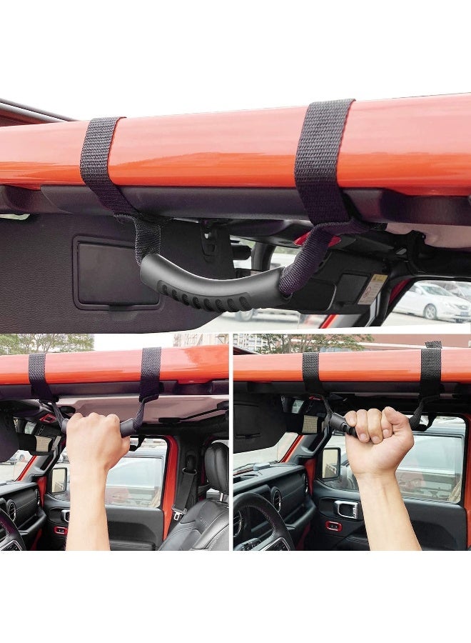 Bentolin Set of 4 x Grab Handles Grip Handle for 1995-2018 Jeep Wrangler YJ TJ JK JKU Sports Sahara Freedom Rubicon X & Unlimited X 2/4 Door Roll Bar (Black) - Image 5