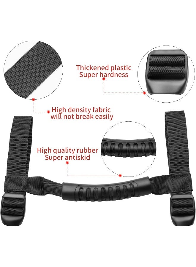 Bentolin Set of 4 x Grab Handles Grip Handle for 1995-2018 Jeep Wrangler YJ TJ JK JKU Sports Sahara Freedom Rubicon X & Unlimited X 2/4 Door Roll Bar (Black) - Image 3