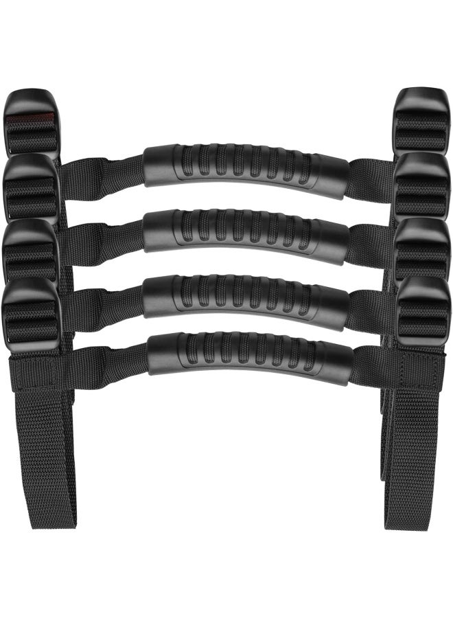 Bentolin Set of 4 x Grab Handles Grip Handle for 1995-2018 Jeep Wrangler YJ TJ JK JKU Sports Sahara Freedom Rubicon X & Unlimited X 2/4 Door Roll Bar (Black) - Image 1
