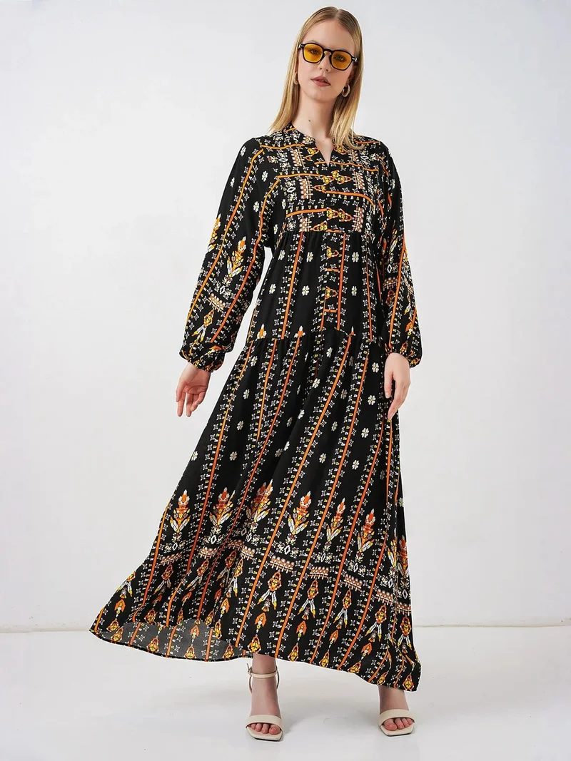 بيغ دارت BDART Patterned V-Neck Maxi Dress