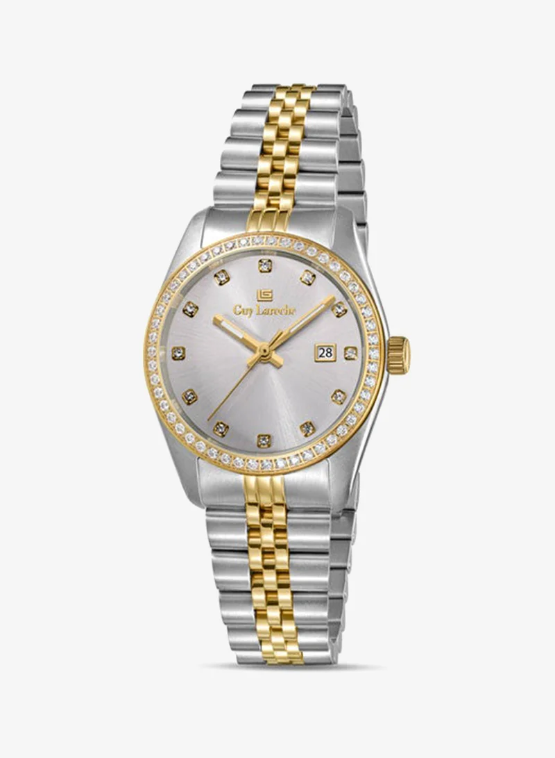 Guy Laroche Rosalie Silver Dial Stainless Steel Bracelet Analog Watch for Women, 30mm