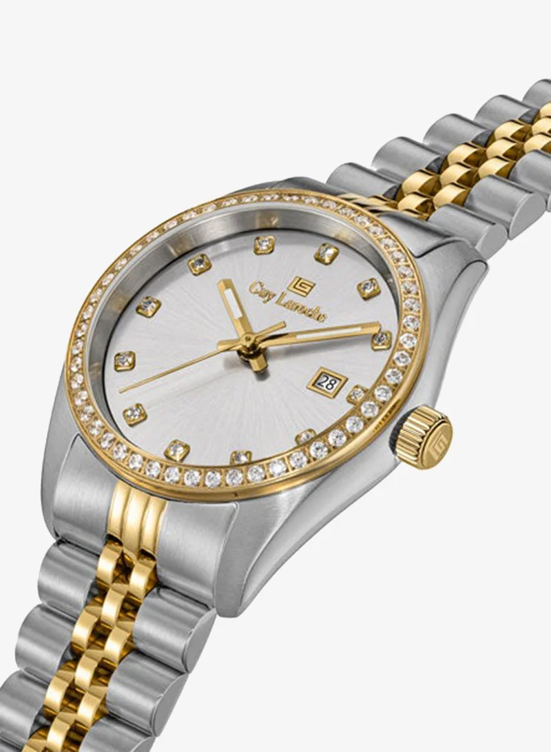 Guy Laroche Rosalie Silver Dial Stainless Steel Bracelet Analog Watch for Women, 30mm