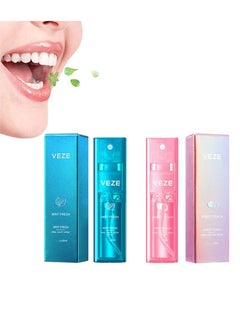 Purifying mouth spray, refreshing breath health spray, remove bad breath, regulate oral health (10ml mint flavor and 10ml peach flavor)